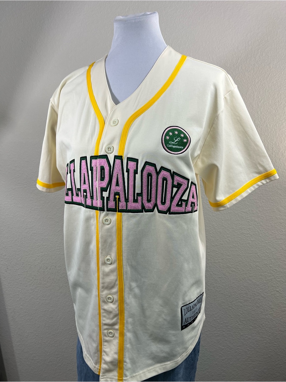 Authentic Lollapalooza 2025 Cream Baseball Jersey
